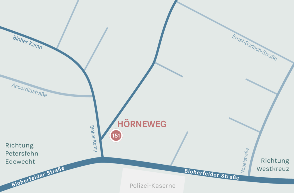 Anfahrtsbeschreibung Karte Hörneweg 151, Oldenburg